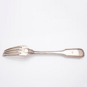 Gustaf Möllenborg, Cutlery, 6 + 6, silver, Stockholm 1836.