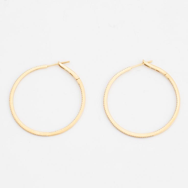Sophie by Sophie, örhängen, hoops, 18K guld med diamanter.