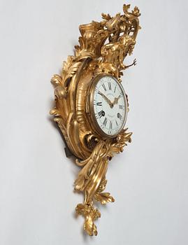 A French Louis XV gilt bronze clock by Ferdinand Berthoud (1727-1807).