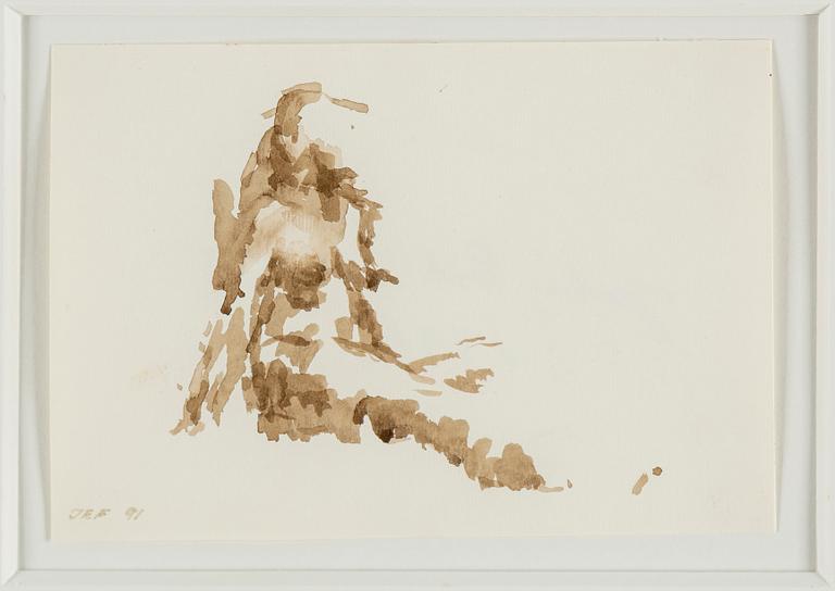 JOHN-E FRANZÉN, ink wash on paper, signed and dated 1991.