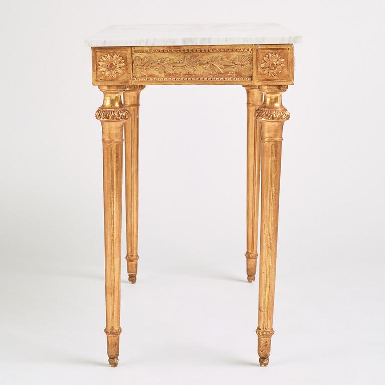 A Gustavian console table, Stockholm, late 18th century.