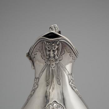 A Russian 18th century silver jug, mark of Ivan Frolov, St Petersburg 1757.