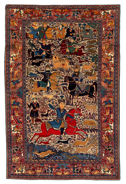A Kashan 'Mohtasham' rug, c. 211 x 139 cm.