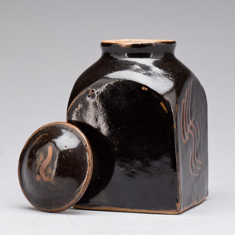 A Bernard Leach stoneware jar and cover, St Ives, England.