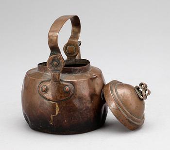 KAFFEKANNA, koppar, tidigt 1800-tal.