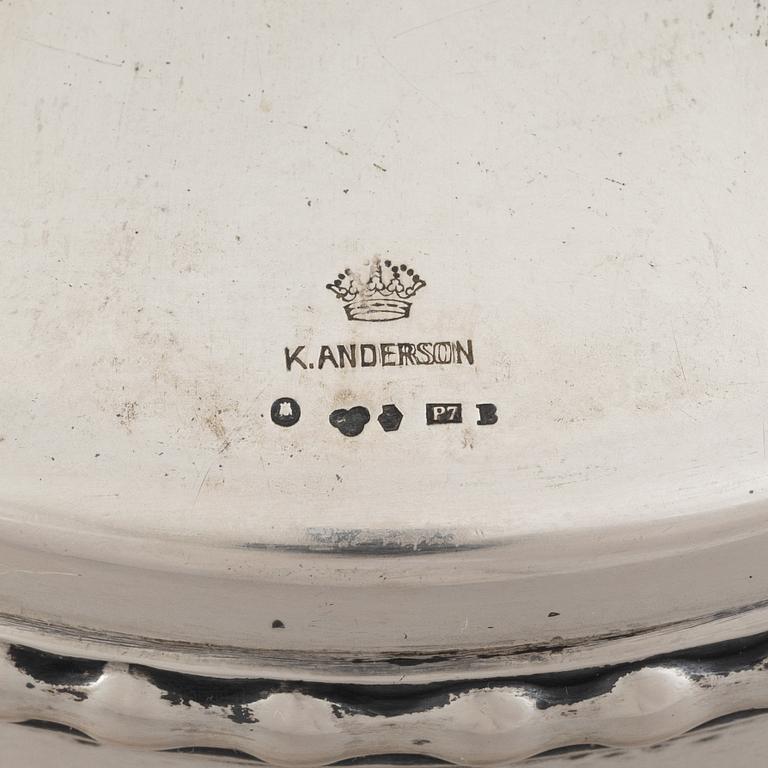 A silver bowl and dish, K Anderson Stockholm 1917.