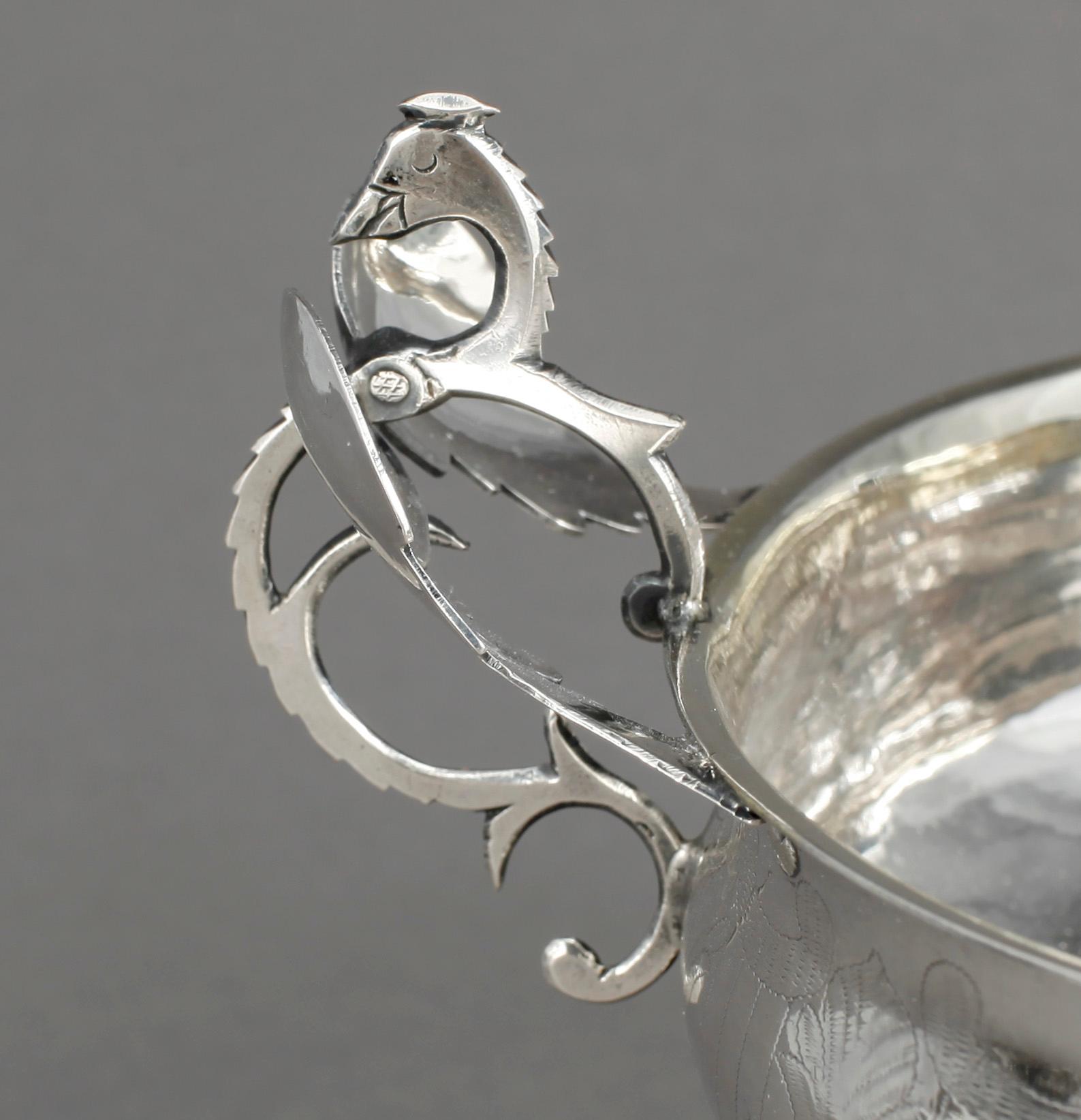 BRÄNNVINSSKÅL, silver, Lars Löfgren, verksam 1797-1854 i Hudiksvall. 189 gram.