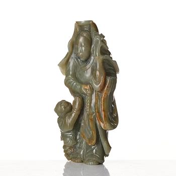 Skulptur, nefrit. Qing dynastin, 1800-tal.