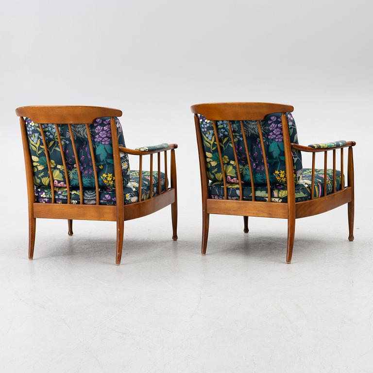 Kerstin Hörlin-Holmquist, armchairs a pair, "Skrindan", OPE-Möbler, second half of the 20th century.