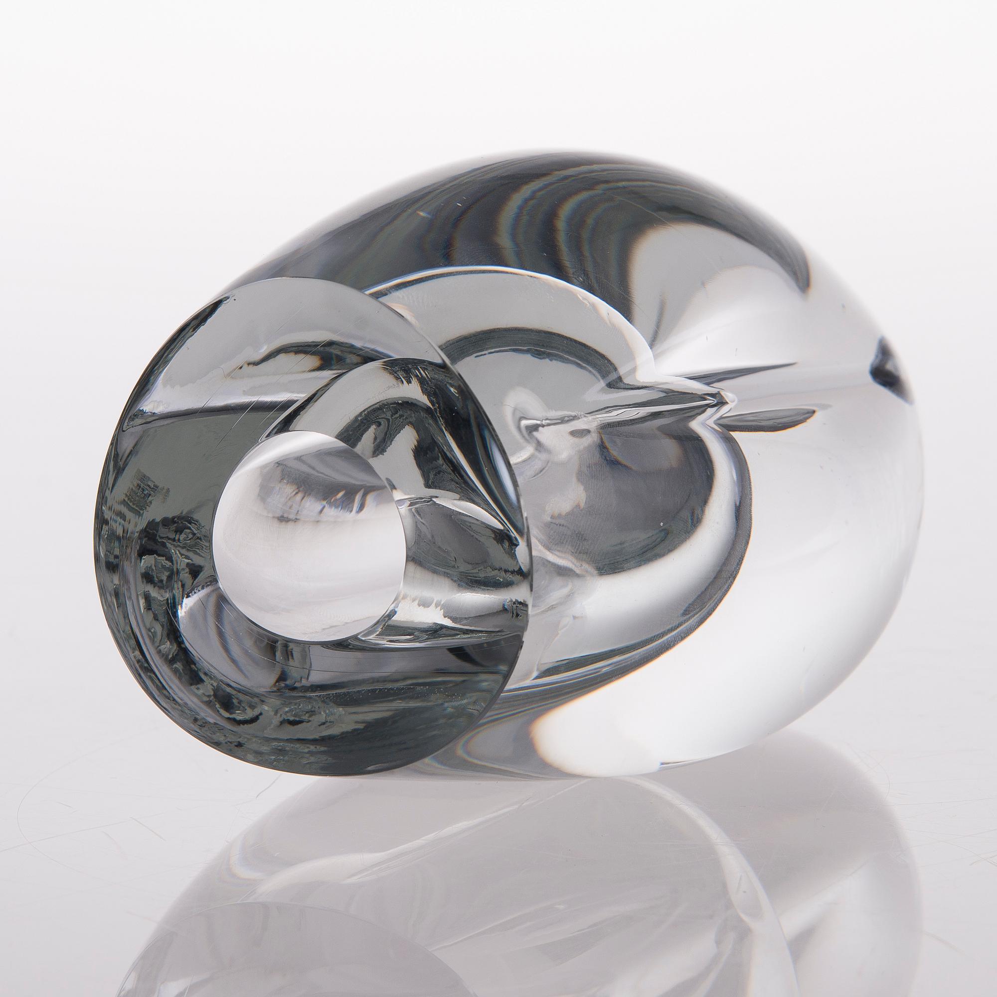 A 'Claritas' glass sculpture signed Timo Sarpaneva, Iittala 1984 C 855.