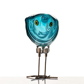 Alessandro Pianon, a "Pulcino" glass sculpture of a bird, Vistosi, Murano, Italy 1960's.