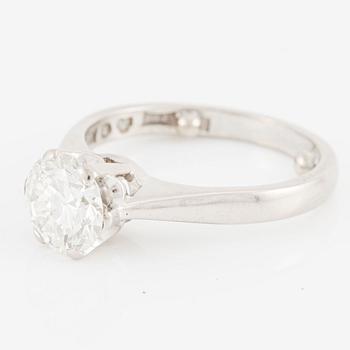 Ring, enstensring, 18K vitguld med briljantslipad diamant.