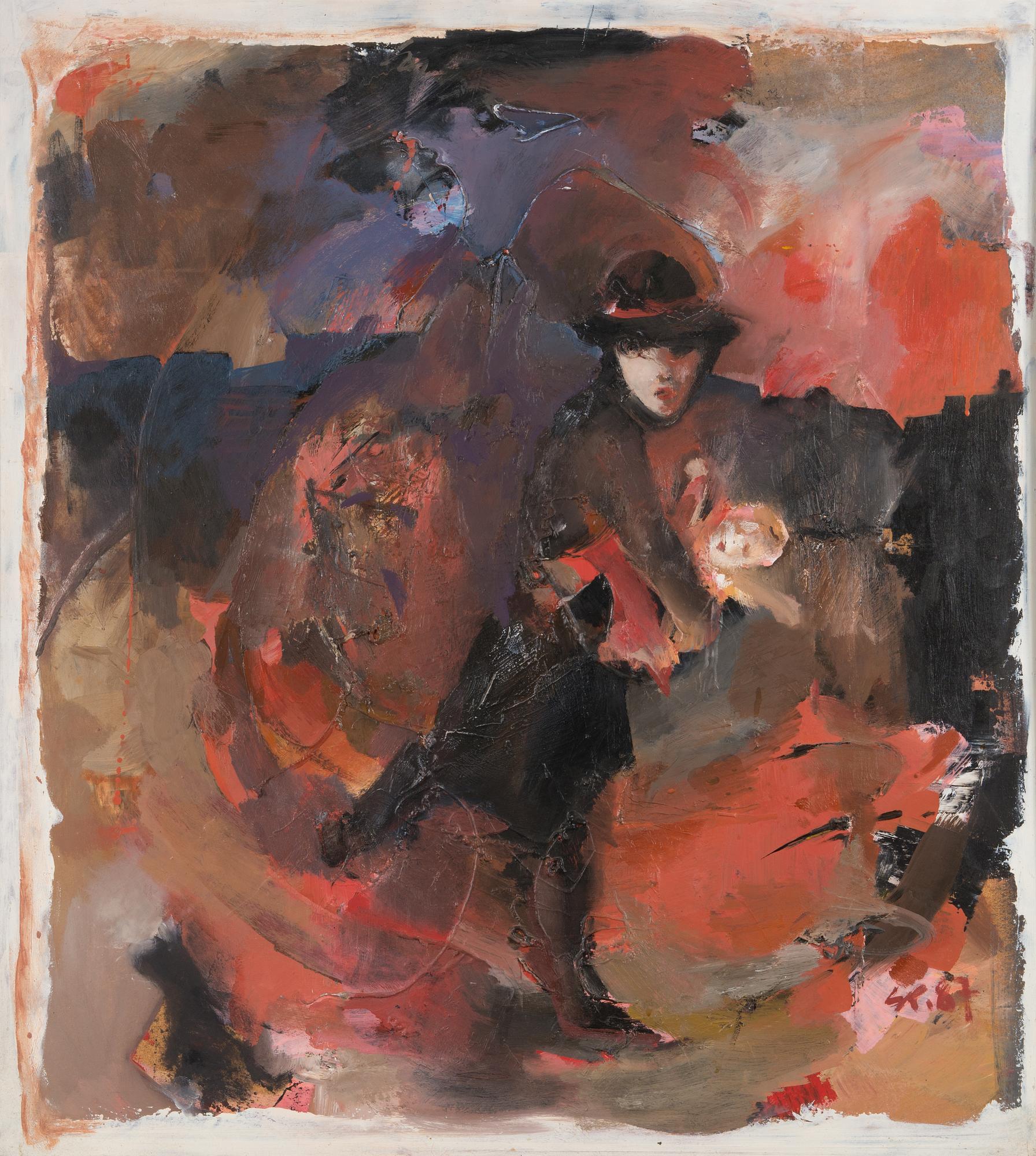SIRJE PROTSIN-PETERSEN, oil on board, signed and dated -87.