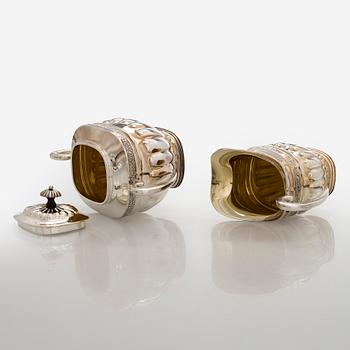 Coffee service, three parts, silver, Kultakeskus Oy, Hämeenlinna 1968-1980.