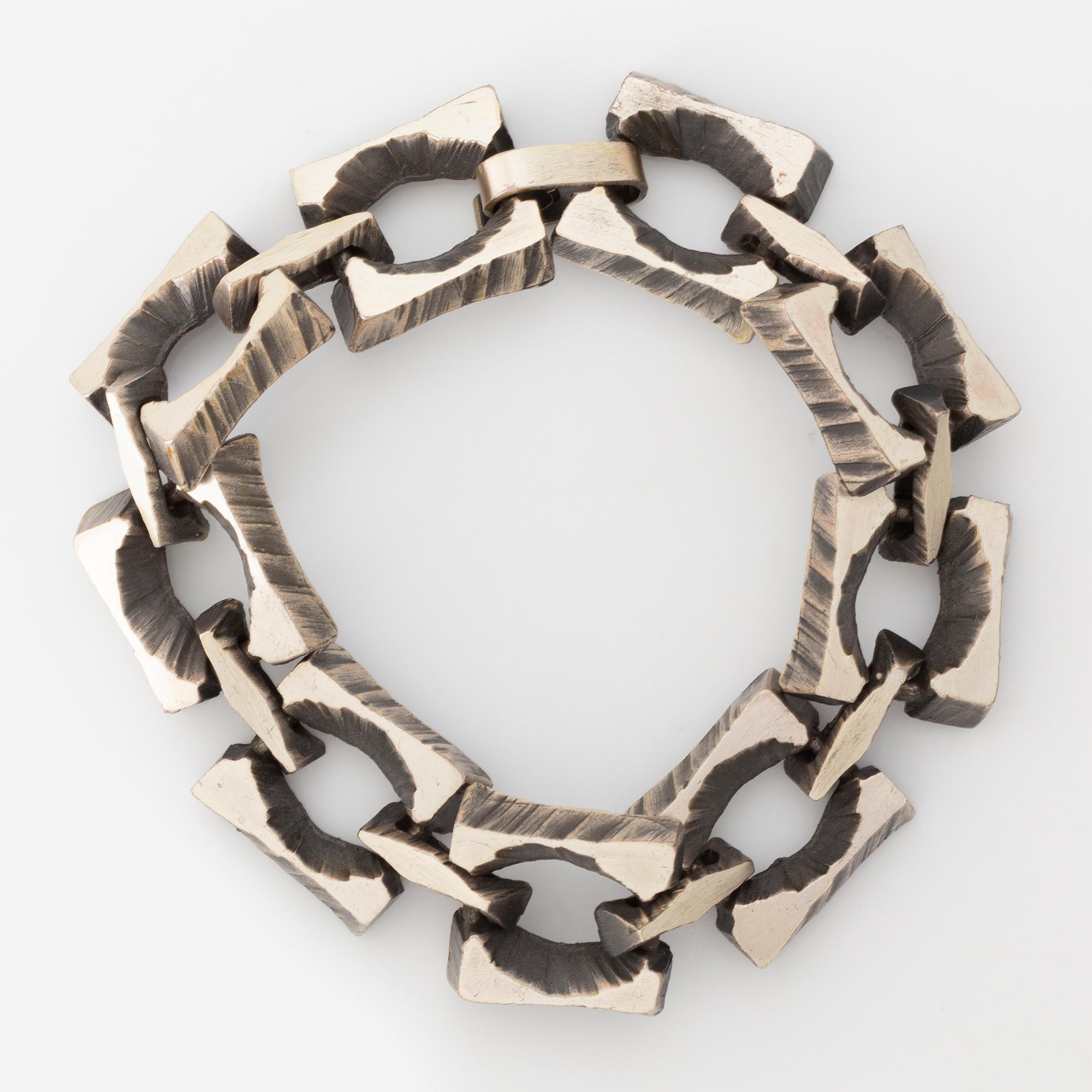 Kultasepät Sten & Laine, bracelet and two rings, silver.