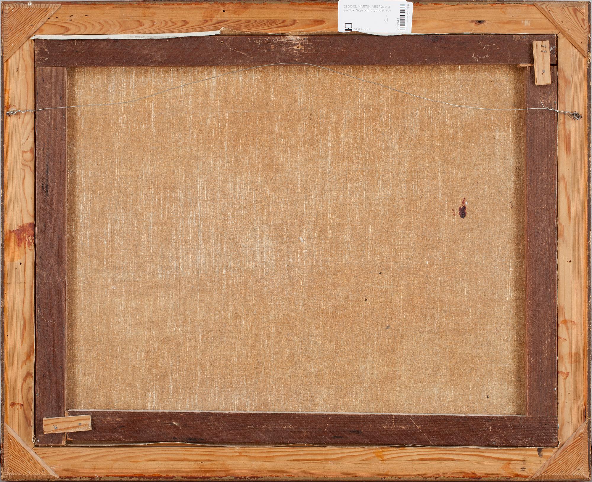 MARTIN ÅBERG, olja på duk. Sign och otydl dat.