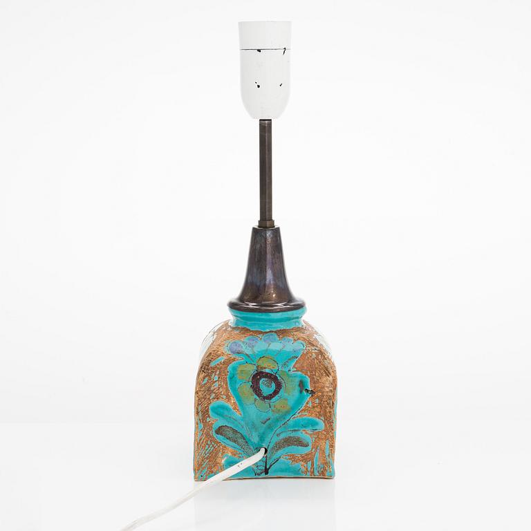 Birger Kaipiainen, bordslampa, stengods, signerad BK Arabia Finland.