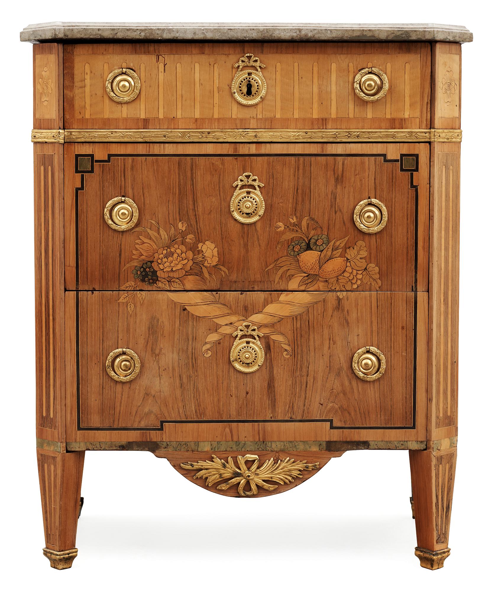 A Gustavian late 18th Century commode by G. Foltiern, not signed.