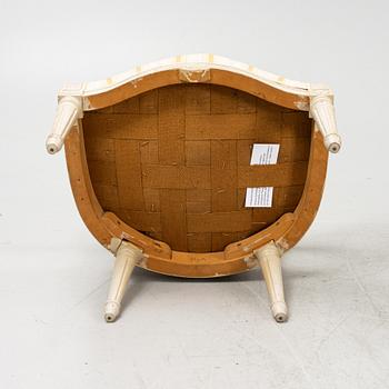 Karmstolar, ett par, Gustaviansk stil, signerade J.G.A, 1900-talets mitt.