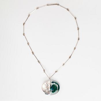 Björn Weckström, "Kilimandjaro", a sterling silver and acrylic necklace . Lapponia 1974.