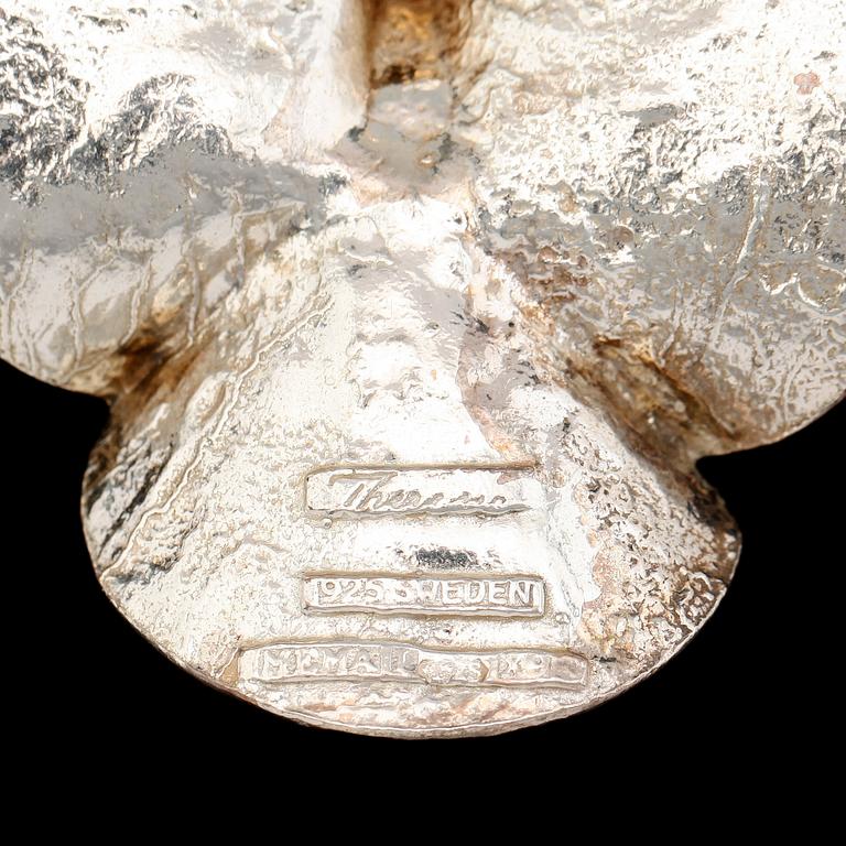COLLIER MED HÄNGE, sterlingsilver, Theresia Hvorslev,  MEMA, Lidköping 1972. Total vikt ca 83 g.