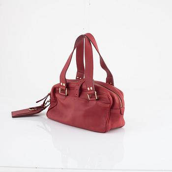 Mulberry, a red leather bag.