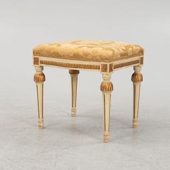 A Gustavian style stool, late 19th Century.