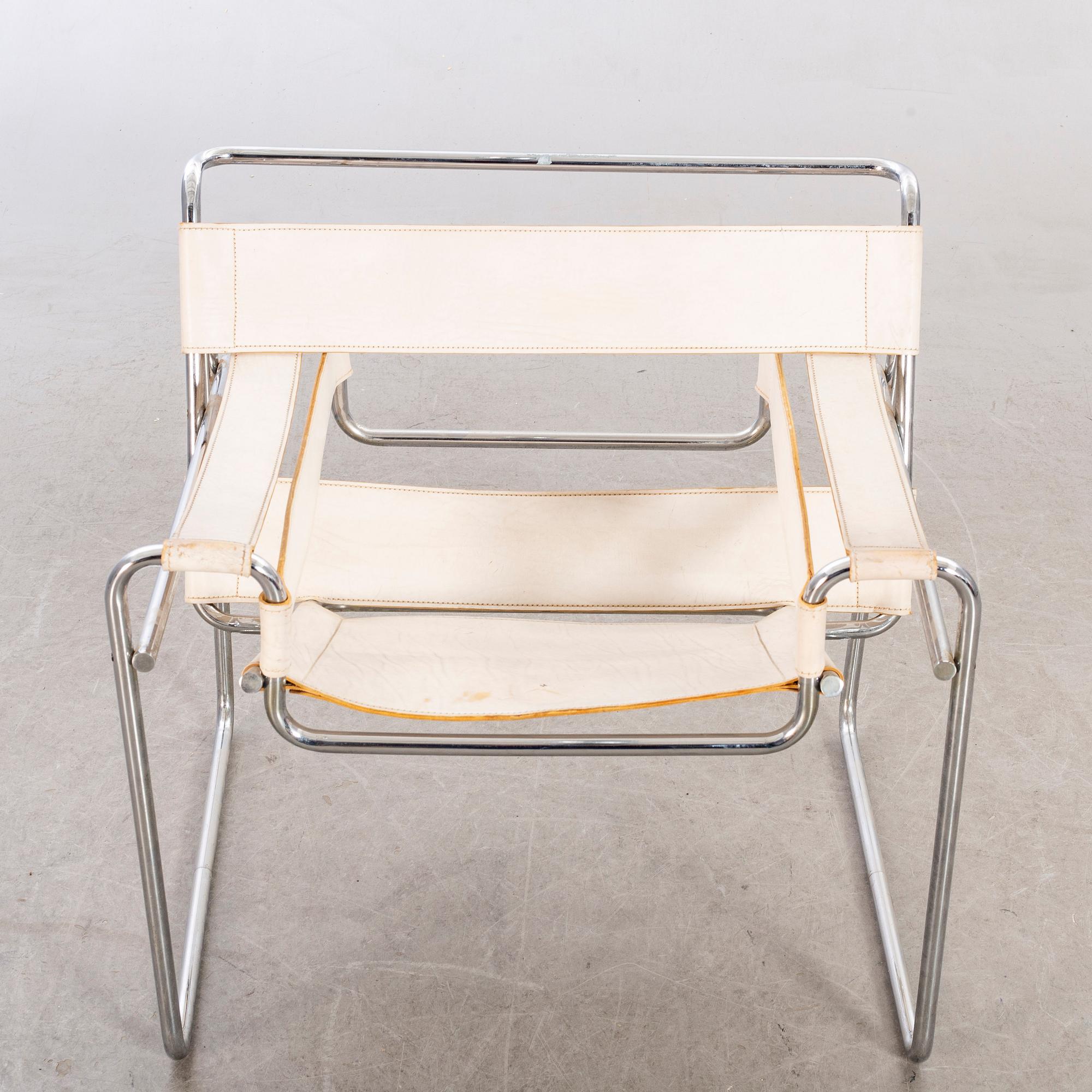 MARCEL BREUER, fåtölj "Wassily" Gavina, 1900-talets senare del.