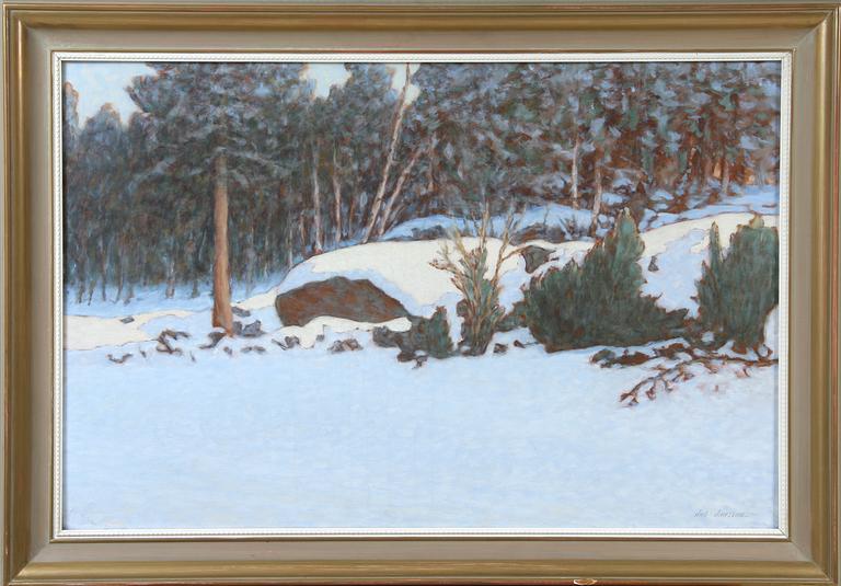 JOHAN JANSSON, olja på masonitpannå, sign.