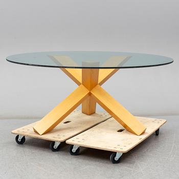 MARIO BELLINI, a 'La Rotonda' oak and glass table from Cassina. Designed in 1976.