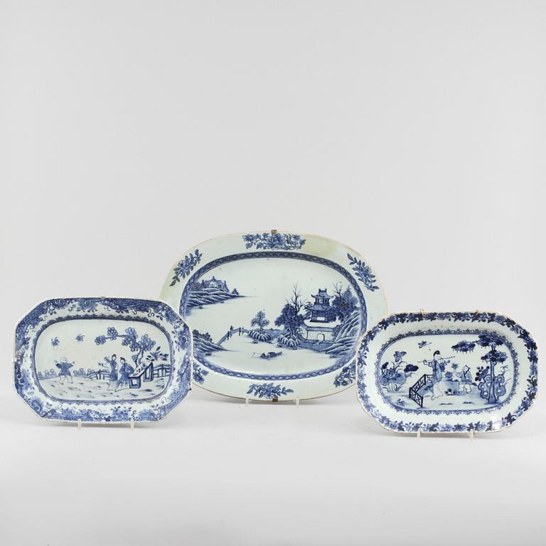 FAT, 3 st, porslin, Kina, 1700-tal.