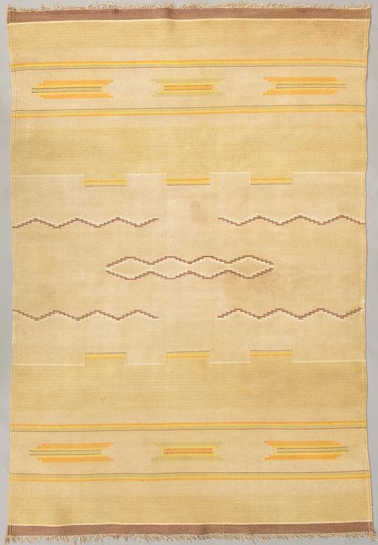 A 1930s Finnish flat weave carpet. Circa 225x155 cm.