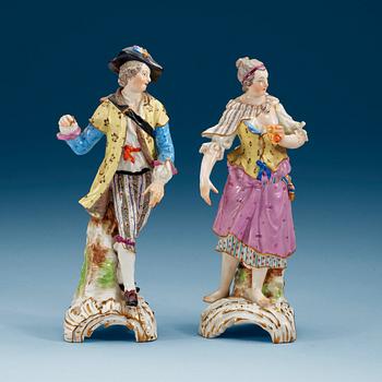 723. A pair of Berlin figures, 19th Century.