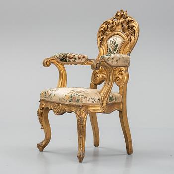 A south European Baroque style chair, late 19th Century.