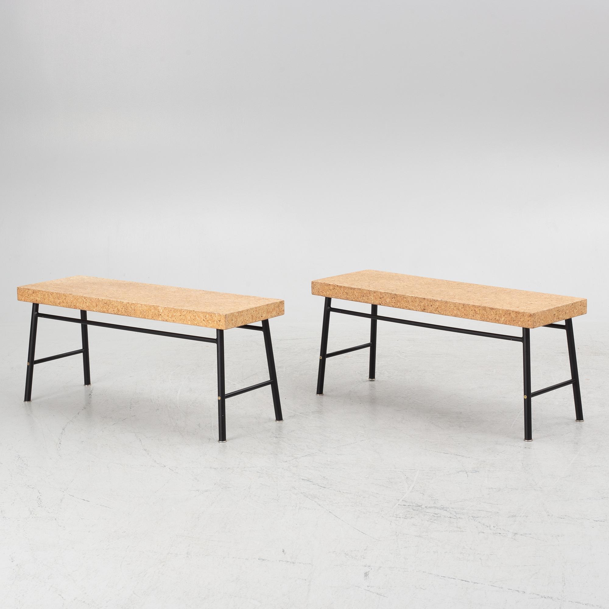 Ilse Crawford, two cork benches, model 'Sinnerlig' for IKEA.