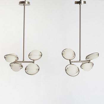 Fontana Arte, ceiling lamps, a pair, "Nobi".