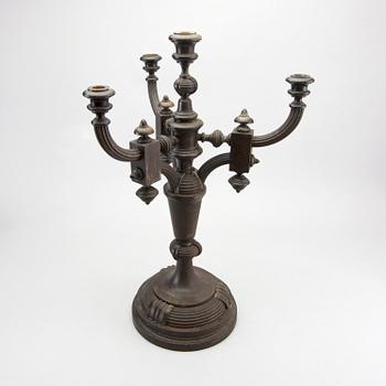 AUGUST SVENSON - CHANDELABRUM, carved, signed 1914.