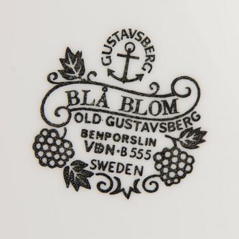 KAFFESERVIS, 16 delar, benporslin, "Blå blom", Gustavsberg.