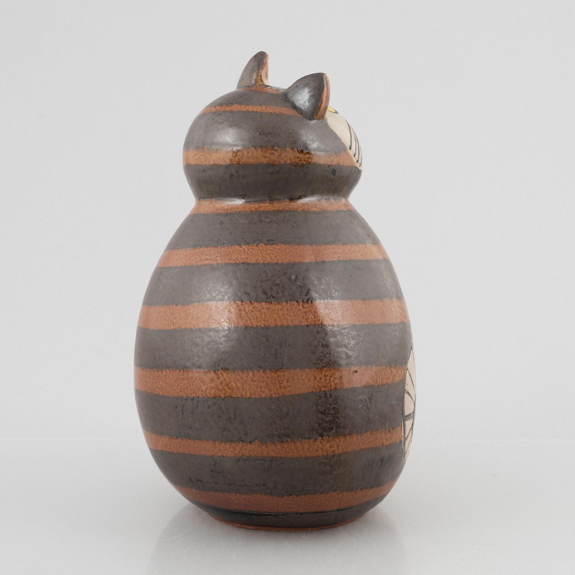 Lisa Larson, skulptur, "Maxikatt", stengods, Gustavsberg, ur serien "Stora Zoo".