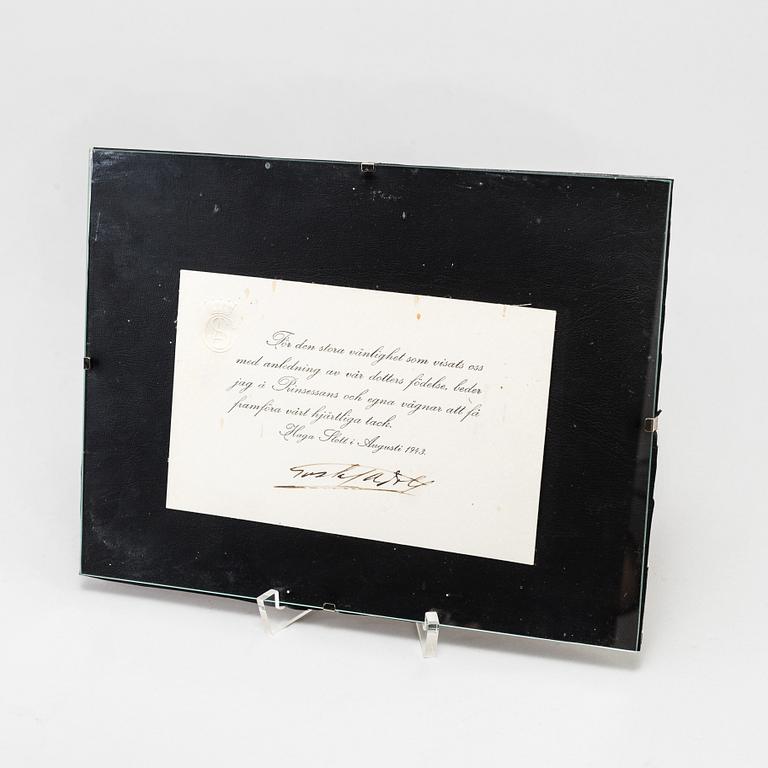 AUTOGRAF, Kronprins Gustaf Adolf, 1943.