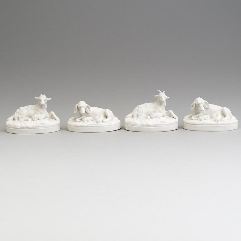 FOUR PARIAN PAPER WEIGHTS, Gustafsberg, ca 1900.
