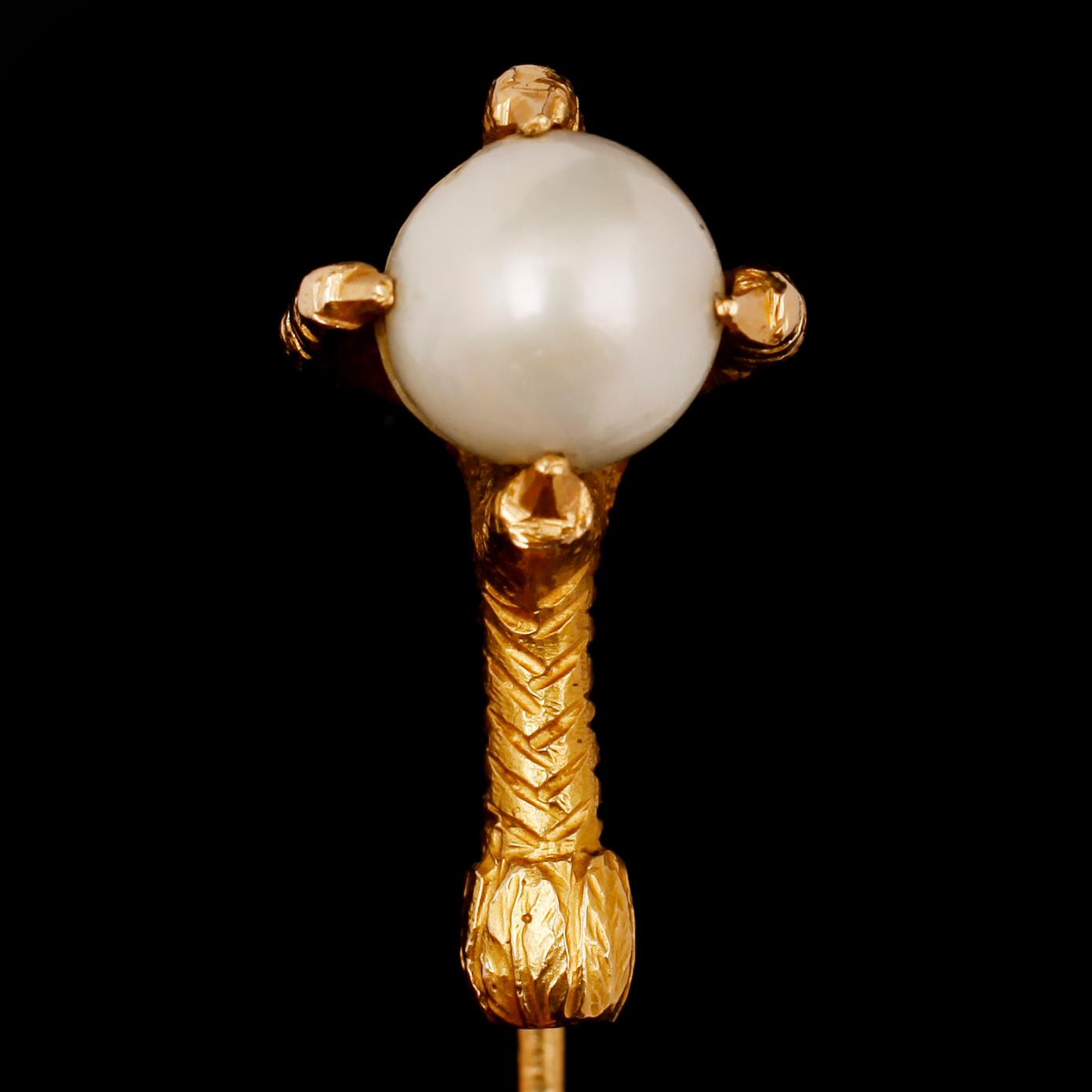 KRAVATTNÅL, 18 k guld, tidigt 1900-tal.