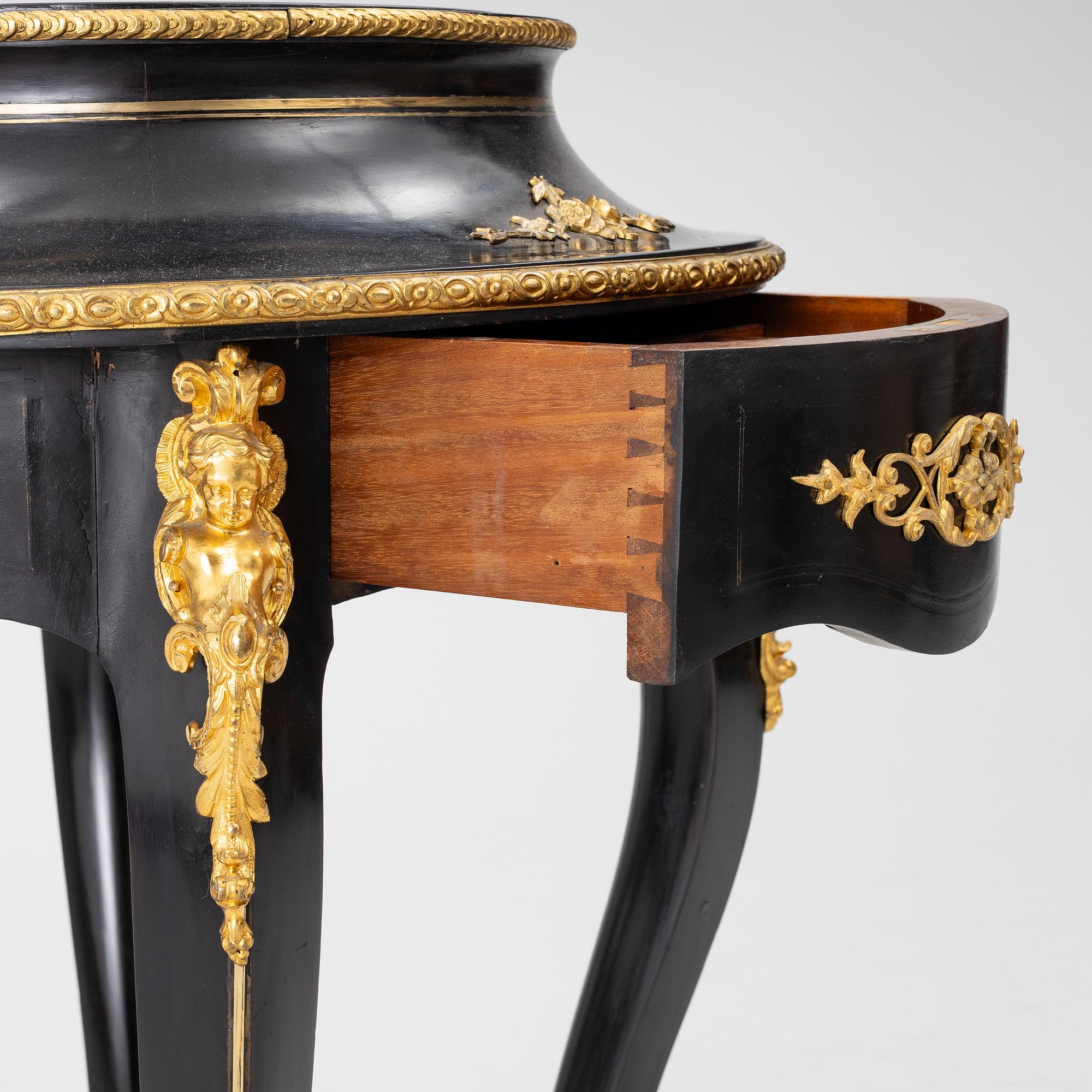 A rococo-revival pietre dure-top table, later part 19th century.