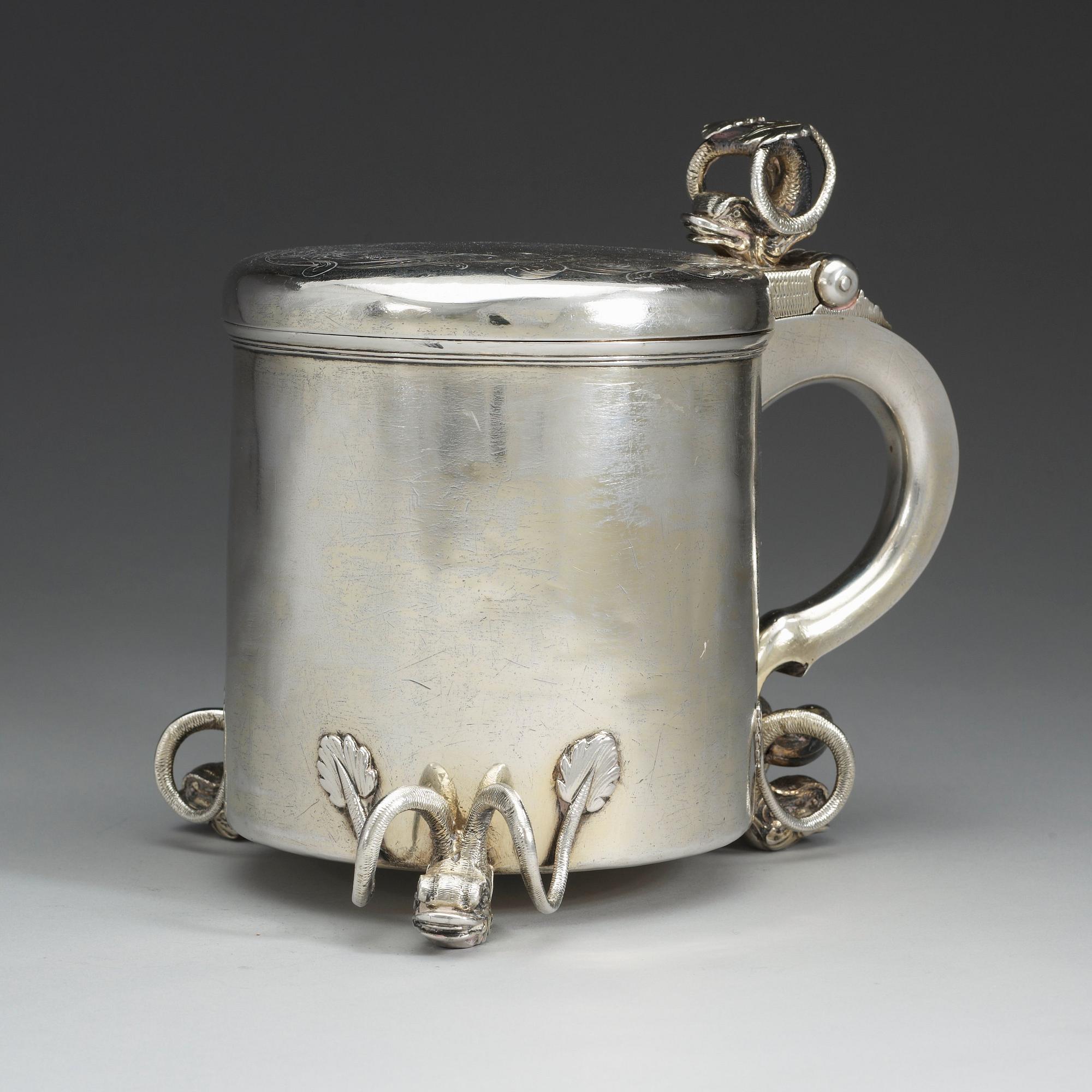 DRYCKESKANNA, av Jörgen Stilche, Köpenhamn 1671. Barock.
