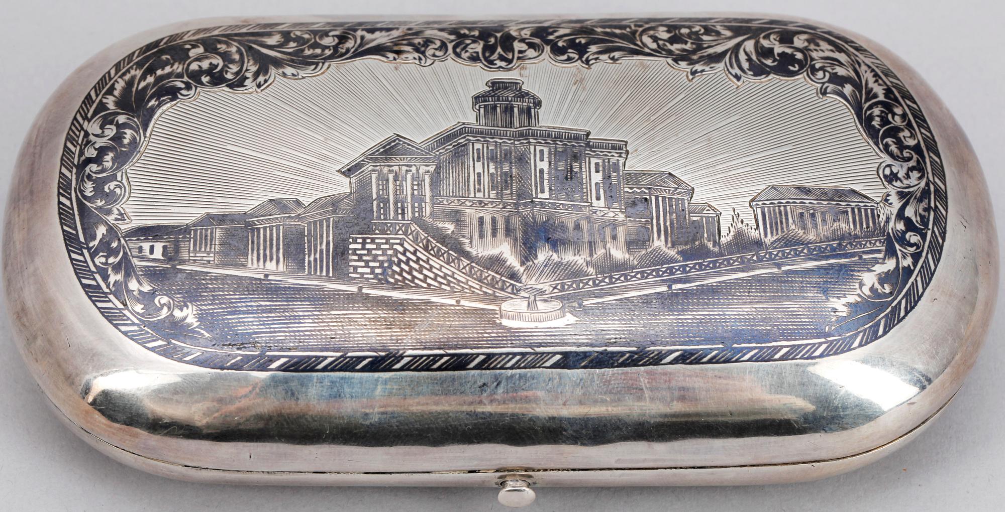 CIGARRETUI, silver, Moskva 1865. Vikt ca 160 gram.