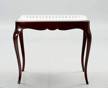 BRICKBORD, med fajansbricka, Rörstrand 1900-tal.