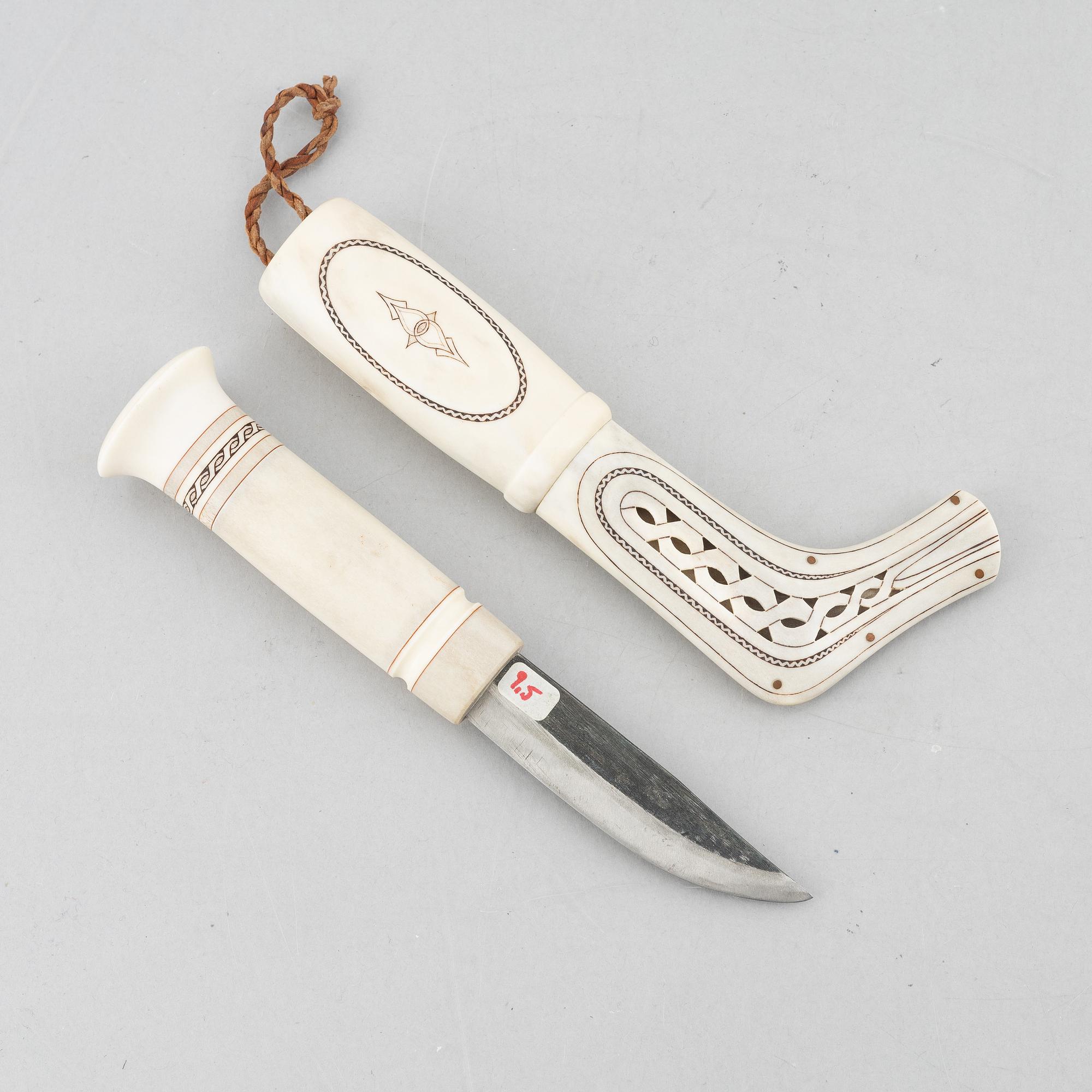 Roland Lundberg, a reindeer horn knife, Piteå.