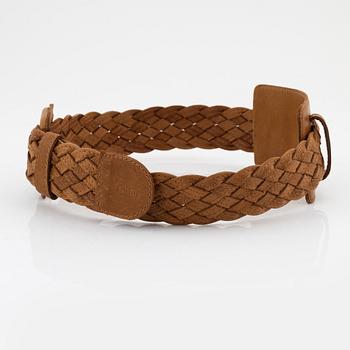 Chloé, a braided leather belt, size 75.