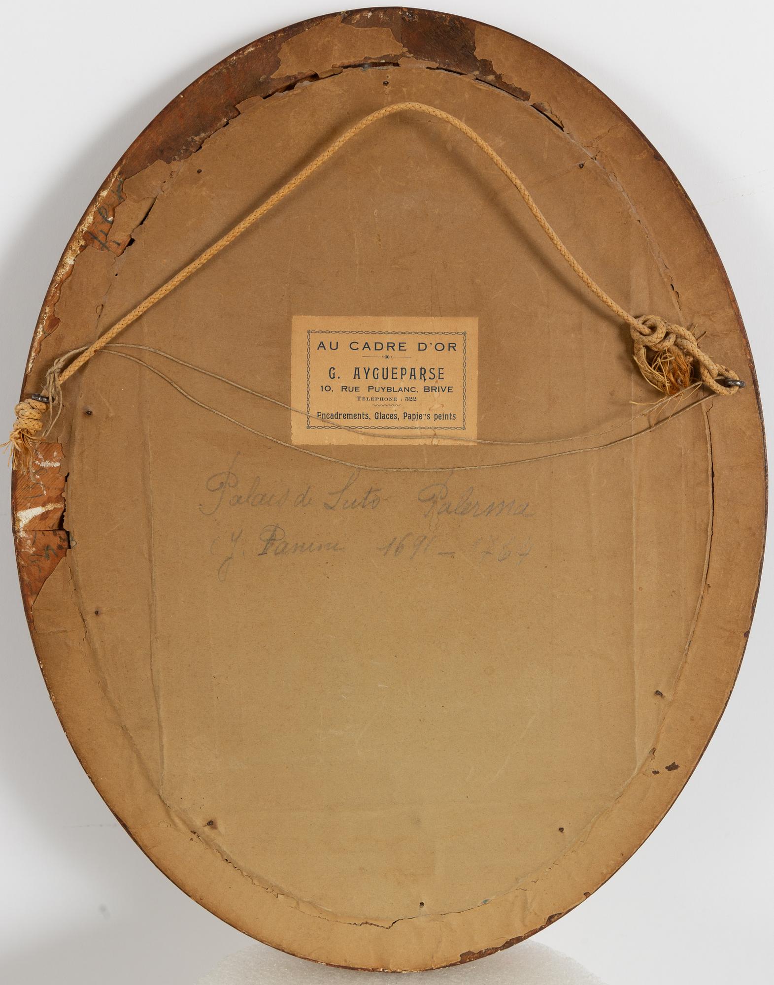 Jean Henri Alexandre Pernet, attributed, temple interior with figures.