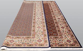 A Moud part silk carpet, signed, 335 x 250 cm.